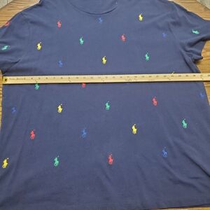 Polo Ralph Lauren Navy T-Shirt with Multicolor Pony Embroidery